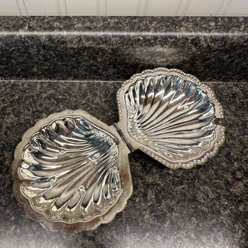 Silver Shell Butter Dish